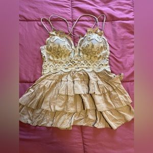 Tan bralette tank top